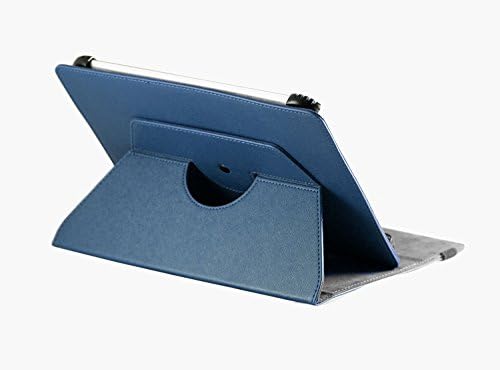 Capa de couro Faux Blue Navitech com 360 suporte de rotação compatível com o Ninetec Inspire 10