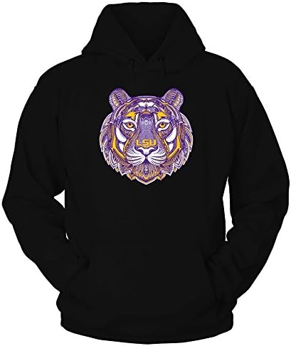 T -shirt de fanprint lsu tigres - padrão de mandala