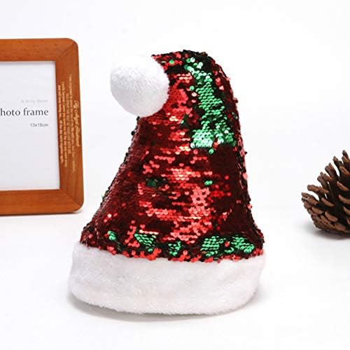 Abaodam 2pcs chapéu de natal lantejas de pelúcia curta chapéu de natal decoração de Natal usada para celebrar o natal