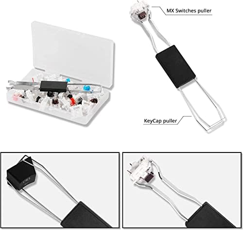 Interruptores de teclado xuangui outemu, interruptores pretos/vermelhos/marrons/azul de 3 pinos Keyswitch DIY Cherry MX Switches equivalentes com puxador de interruptor para teclado de jogos mecânicos, 20 pacote de 20 pacote