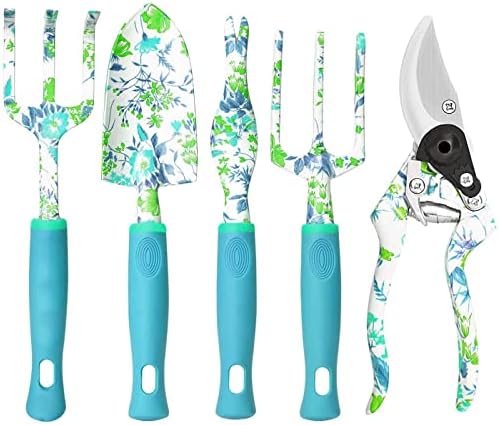 5 PCS Ferramentas de jardim Conjunto de ferramentas suculentas, kit de jardim manual de alumínio pesado, ferramentas de presentes de