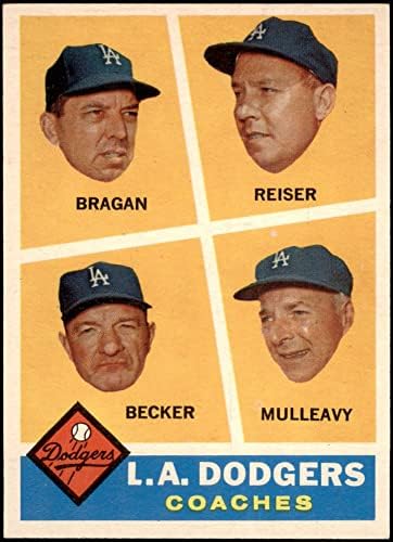 1960 Topps 463 Dodgers Treinadores Bobby Bragan/Pete Reiser/Joe Becker/Greg Mulleavy Los Angeles Dodgers Ex/Mt Dodgers