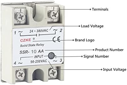 Relé de estado sólido de Fehauk SSR 10AA 25AA 40AA AC CONTROL AC CHELL branca monofase sem entrada de plástico AC 90-250V