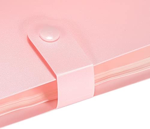 Patikil Business Card Titular, 2 Pacote de plástico cartões portáteis Book Nome de cartões Organizador para mulheres homens, rosa