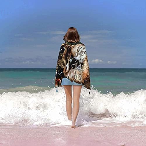 Toalha de praia em miniatura de pintura de schnauzer para adultos, 32 x 52 polegadas, absorvente toalhas de manta leve portátil