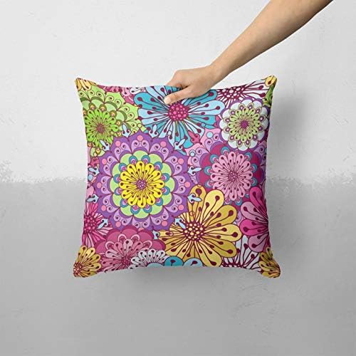 Colagem de flores de vetores coloridos de Iirov - decoração decorativa personalizada para casa interna ou externa Capa de travesseiro para sofá, cama ou almofada de sofá