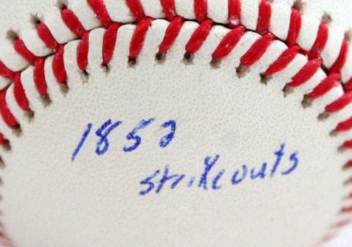 Roy Oswalt autografou Rawlings OML beisebol com 3 inscrições - JSA W *Blue - Bolalls autografados