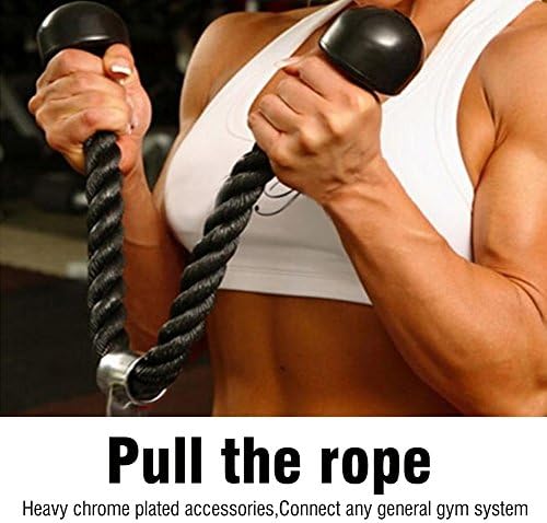 Corda de tríceps dilwe, tensão de nylon para serviço pesado puxando corda de fixação do cabo com extremidades de borracha sólida para treinar de fitness de ginástica