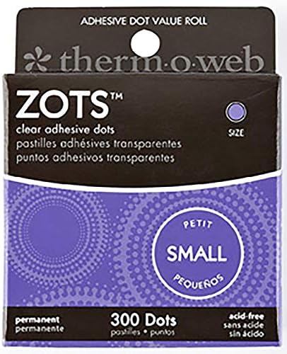 Thermoweb Zots Clear adesivo pontos, pequeno, 3/16 Diâmetro x 1/64 Pense, 300 contagem