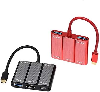 USB C 5 em 1 adaptador, YMY USB tipo C Hub para 4K HDMI, USB3.0 e USB C PD Charging Compatível para Apple MacBook Pro, Dell XPS, Chromebook Pixel, Lumia950