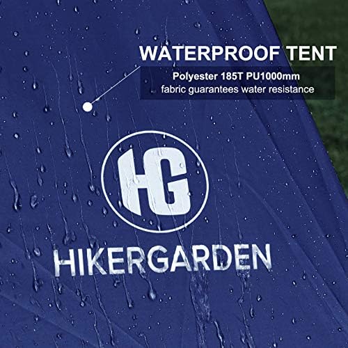 Hikergarden 2021 Tenda de acampamento atualizada - barraca de 6/10 para acampar à prova d'água, tenda da família, tecido à prova de vento, configuração fácil com grande malha para ventilação, camada dupla e cortina dividida
