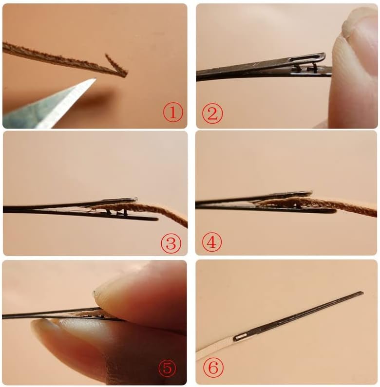 2pcs couro artesanato Diy Sewing agulha dupla/única furada corda de costura Ferramentas de agulha