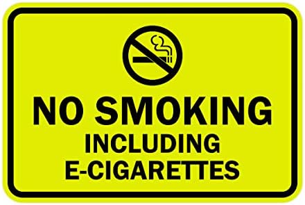 Sinais Bylita Classic emoldurado não fumar, incluindo signo de cigarros eletrônicos - Médio