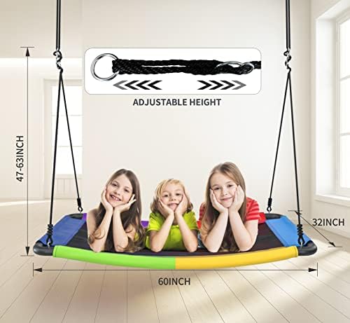 Tonahutu 60 polegadas Plataforma Swing para crianças e adultos 440lb Capacidade de peso Impermeável a aço durável quadro