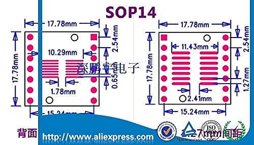 ANNCUS SOP14 ADAPTOR SSSOP14 TSSSOP14 Patch para mergulhar a placa adaptadora 0,65/1,27mm