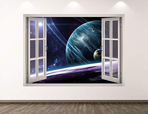 West Mountain Planet Wall Decalk Art Decor 3d Window Space Galaxy Sticker Mural Kids Room Presente Personalizado BL263