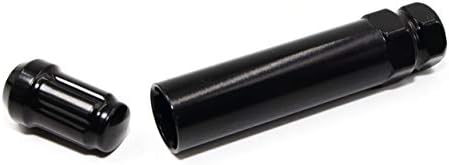 Conjunto de 20 Veritek 12x1,25mm preto 1,4 35,5mm Spline Drive Tuner de assento cônico porcas com tecla de 19mm 21mm para rodas personalizadas de pós -venda