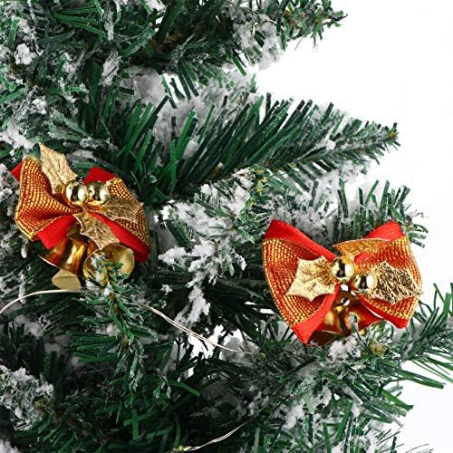 Nuobesty 6pcs Decoração de arcos de Natal com jingle sells grinaldas de árvore de Natal ornamentos de férias chapéu de cabelo