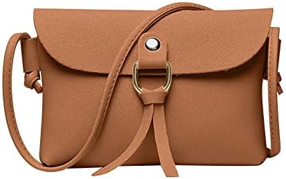 MoreSec Crossbody Bag em couro, borlas sólidas bolsa casual com cinta de couro e bolso de zíper bolso de moeda