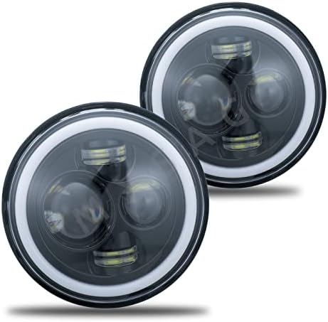 MXSAG 4pcs 6,97 Faróis de LED brancos redondos Hi/Lo Compatível para Jeep Wrangler Dodge Chevy Chevrolet GMC e outros modelos