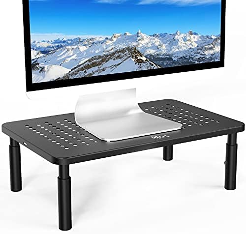 Wali Monitor Stand Riser, suporte de suporte de laptop ajustável, 3 altura ajustável sob armazenamento para material de escritório, 1 pacote, preto