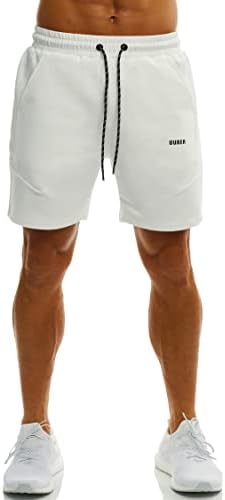 Shorts de treino de algodão de ginástica atlética de 6 de Ouber masculinos com shorts de suor com zíper para o bodybuilding
