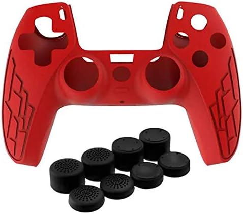 Kit de tampa de silicone protetora do controlador prático para PlayStation 5 ps5 vermelho