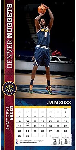 Turner Sports Denver Nuggets 2022 12x12 Calendário de parede da equipe