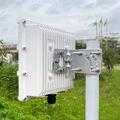 Compuport Universal LTE Cellular Yagi Antena Suporte com 2 colchas em U Ajustável para sótão/externa, estação meteorológica Montagem para edifícios - Galvanized Steel IP66