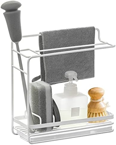 Poland Sponge Solder com panela de drenagem, organizador de caddy da pia da cozinha para rack de pano de prato de sabonete de escova de esponja