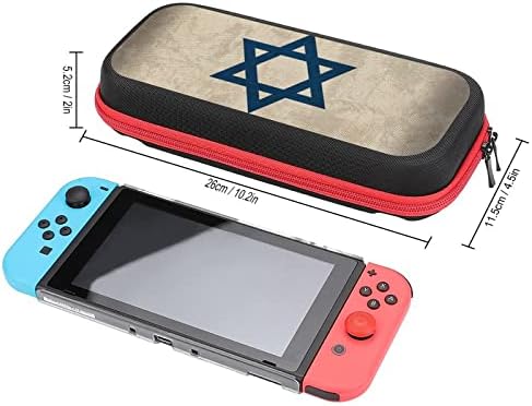 Caixa de transporte de bandeira de Israel vintage para sacola impressa compatível com a caixa de armazenamento Nintendo Switch