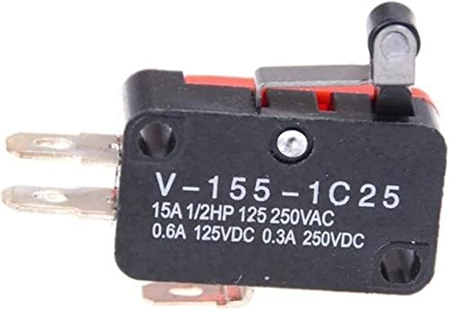Interruptor de limite de agounod 10pcs v-155-1c25 interruptor de entrada, interruptor limite, alça curta, rolo, ponto