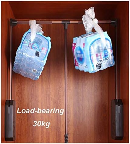 Rail suspenso de guarda-roupa suspenso, deslizamento de elevação do quarto, rack de secagem ajustável e deslizamento de chapéu, ajustável 450-1150mm, carregue 30kg
