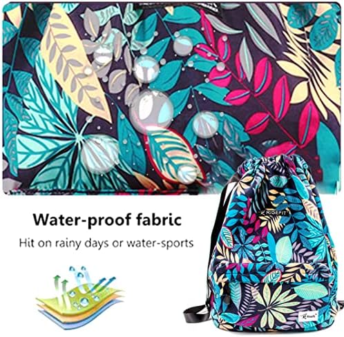 RiseFit Saco de cordão à prova d'água, mochila esportiva de bolsas de ginástica para homens para homens