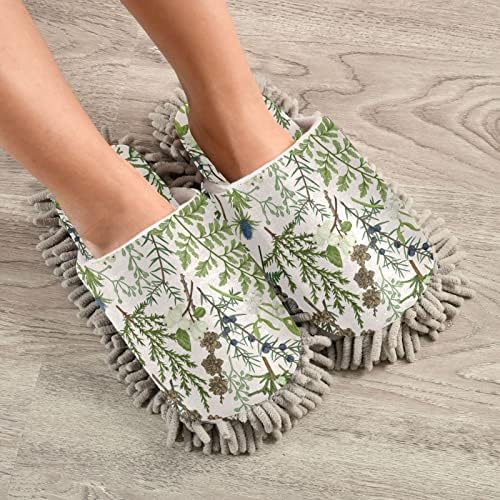 Swadaza Forest Chinels Botânicos para Mulher, Comfortar Limpadores laváveis ​​Lavagem chinelos chenille chinelos de limpeza de sapatos de limpeza para limpeza para limpeza de piso