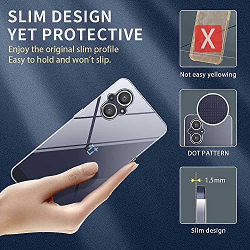 BOKOO CRISTAL CLEY OnePlus Nord N20 5G 2022 Case.Soft Slim Fit Fit Transparent Plástico TPU Protetor Casos de telefone