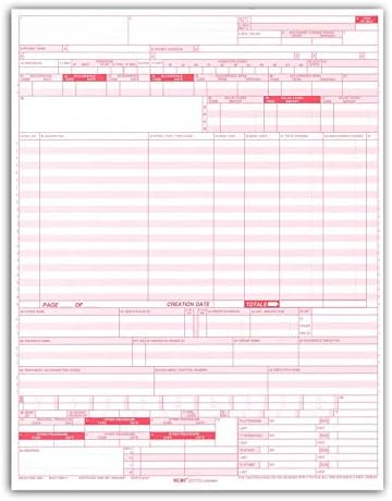 Formulário de reivindicação de seguro hospitalar de saúde do UB-04, laser 8-1/2 x 11 500 por pacote