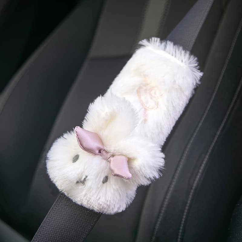 Capa de cinto de segurança de coelho macio, tampa de ombro fofo, segurança do carro deve ter, design de animais com cinto