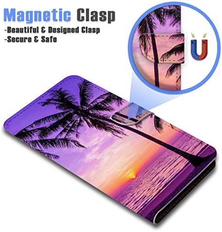 Para Samsung S23 Ultra, para o Samsung Galaxy S23 Ultra, capa de capa de carteira de flip de flip, A24194 Palm de Twilight Sea Crepúsculo