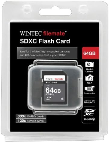 64 GB Classe 10 SDXC High Speed ​​Memory Card 50Mb/S. Para câmeras DMC-FH20K da série DMC-FH2 da Panasonic. Perfeito para filmagens e filmagens contínuas em alta velocidade em HD. Vem com ofertas quentes 4 a menos, tudo em um leitor de cartão USB giratório e.
