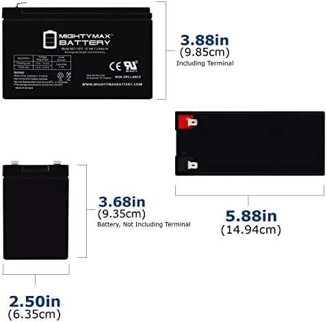 12V 7ah F2 Bateria de substituição para minuteman ed2000rmt2u - 6 pacote