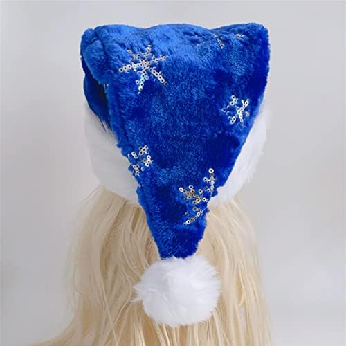 Qtmy 2 pacote de chapéu de Papai Noel Azul para adultos Família Xmas de festivais de ano novo de ano