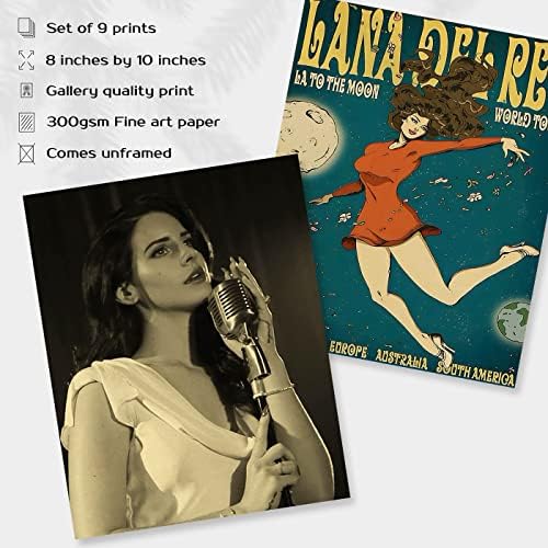 IZOOMIHOME LANA DEL REY POSTER, Pôsters de música vintage, Arte de parede inspirada na capa do álbum, Lana del Rey Merch, estética