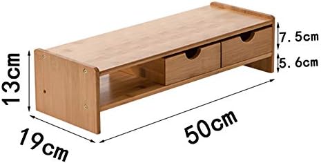 ASDFGH Universal Wood Monitor Stands Desk Organizer com gaveta, suporte de proteção de proteção do pesco