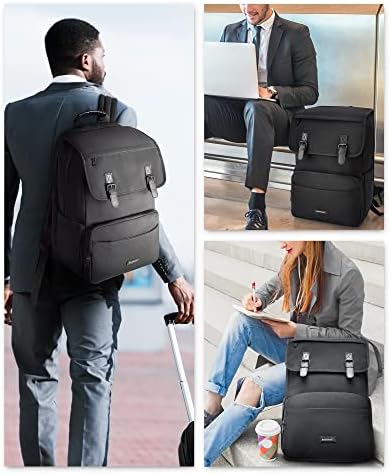 Backpack de laptop Bagsmart, mochila escolar para homens mulheres, mochila de viagem negra se encaixa