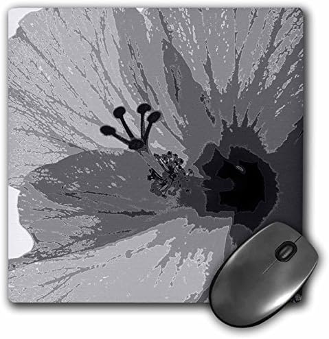 3drose LLC 8 x 8 x 0,25 polegadas abstrato black e branco hibiscus mouse blide