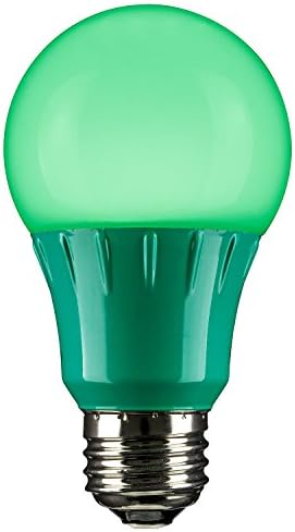 Sunlite 41285-Su lâmpadas decorativas de férias, iluminação de Natal, LED A19, Base média, 3 watts, UL listada, 6 pacote, vermelho e