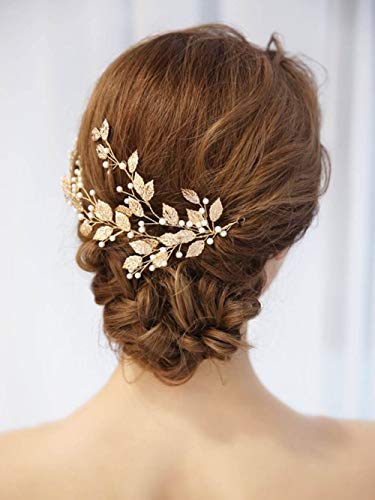 Unicra folhas folhas de cabelo videiras com fábrica de cabeças de noiva de casamento pérola para a noiva e dama de honra
