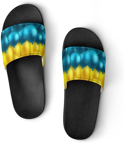 Balão de bandeira ucraniana Balão unissex pvc slide sandália aberta dos dedos dos pés para homens mulheres