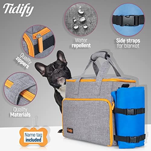 Dog Travel Bag Airline aprovado o conjunto de viagens para o organizador de cães e gatos com bolsos de várias funções,